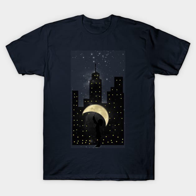 Starry Night in the City T-Shirt by Bluepress